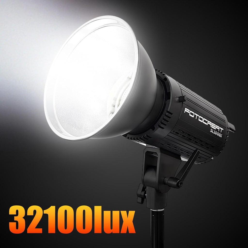 100W Bi-Color COB Photography Lighting Kit - Professional Studio Video Light with Softbox & Remote, 2800K-6500K, 32000 Lux for Portrait, Live Streaming, Content Creation