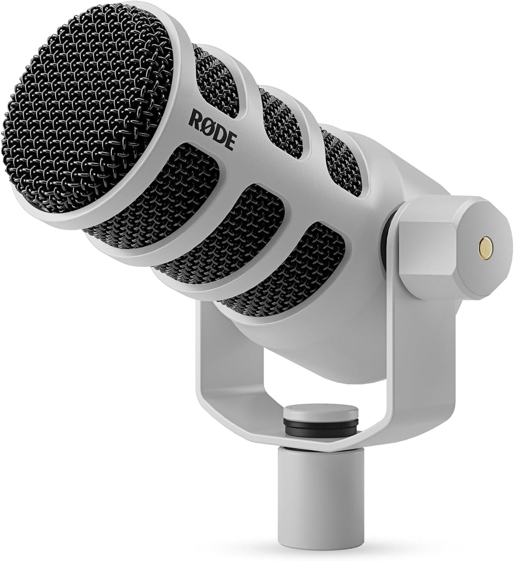 RØDE Podmic USB Dynamic Broadcast Microphone with XLR and USB Connectivity for Podcasting, Streaming and Content Creation (White) | XLR and USB Connectivity for Podcasting, Streaming and Content Creation White