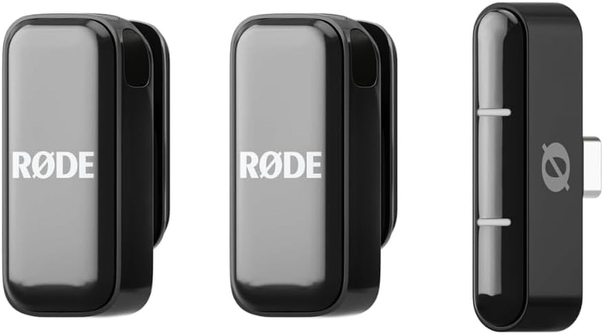 RØDE Wireless Micro - Compact Wireless Microphone, Two Mics with Charge Case for Smartphone Content Creation - USB-C, Black | Two Mics with Charge Case for Smartphone Content Creation, USB-C, Black