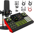 Podcast Equipment Bundle with Audio Mixer Sound Card and Podcast Microphone, Compatible with PC and Mobile Phones for Live Streaming, Singing, Recording, and Content Creation