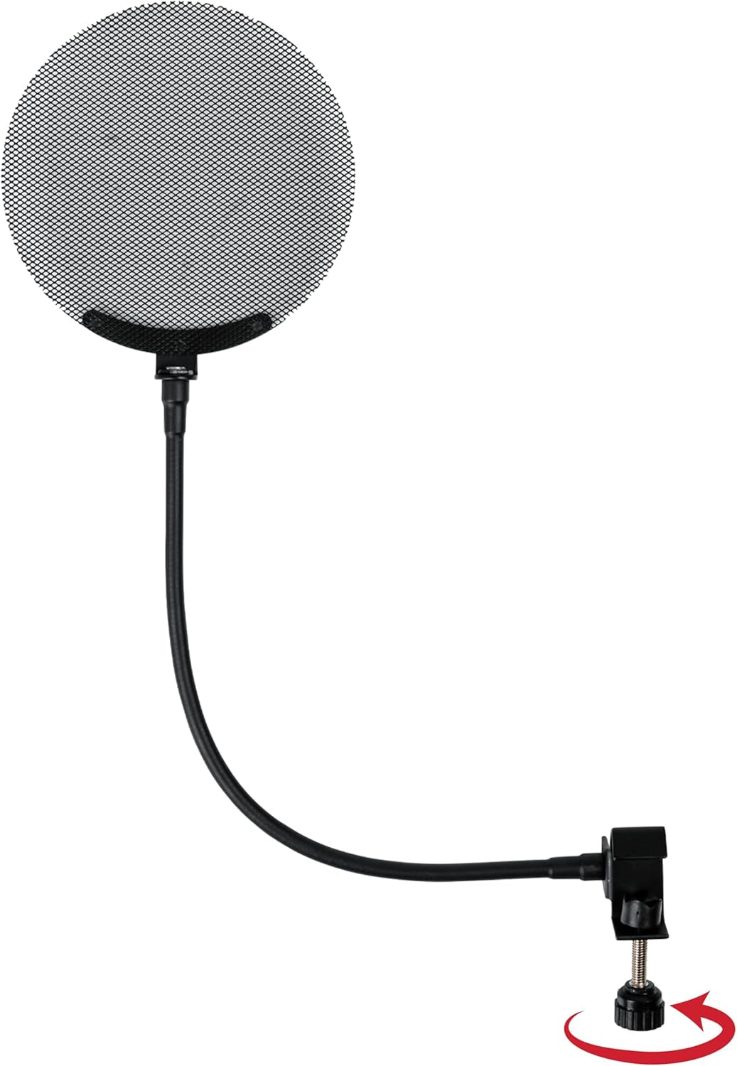 Metal Pop Filter with 12.4" Gooseneck (GFW-POPFILTER-MTL) | Great for Podcasting, Broadcasting, Content Creation, Angled Slats Divert Air for Cleaner Vocal Sound, Fits Stands up to 18Mm