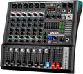 8-Channel Audio Mixer with USB, 99 DSP Effects, 48V Phantom Power | 7-Band Output EQ, 3-Band Channel EQ, Bluetooth and USB Recording for Live Sound, Karaoke and Streaming