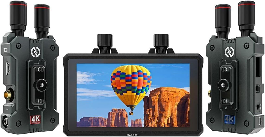 Mars M1 Enhanced 5.5 Inch Wireless Transmitter & Receiver Video Monitor + Mars 4K Transmission Kit, 450Ft Range, 4K30 Monitoring for Filmmaking and Content Creation (Bundle)