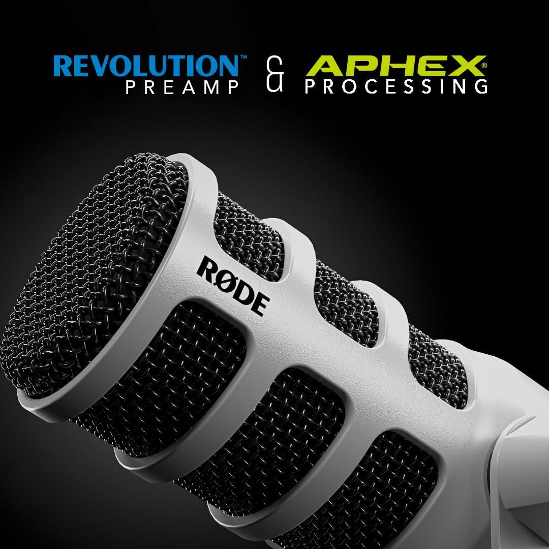 RØDE Podmic USB Dynamic Broadcast Microphone with XLR and USB Connectivity for Podcasting, Streaming and Content Creation (White) | XLR and USB Connectivity for Podcasting, Streaming and Content Creation White