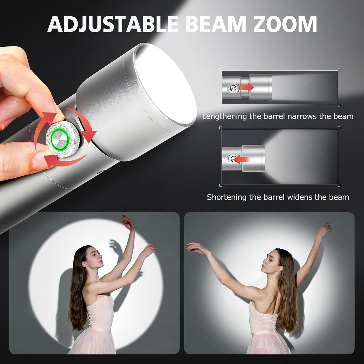 RGB Photography Flashlight, 4 Colors/20 Filters/10W RGB Flashlight | Portable LED Video Aluminum Sunset Light for Photo, Studio Lighting, USB