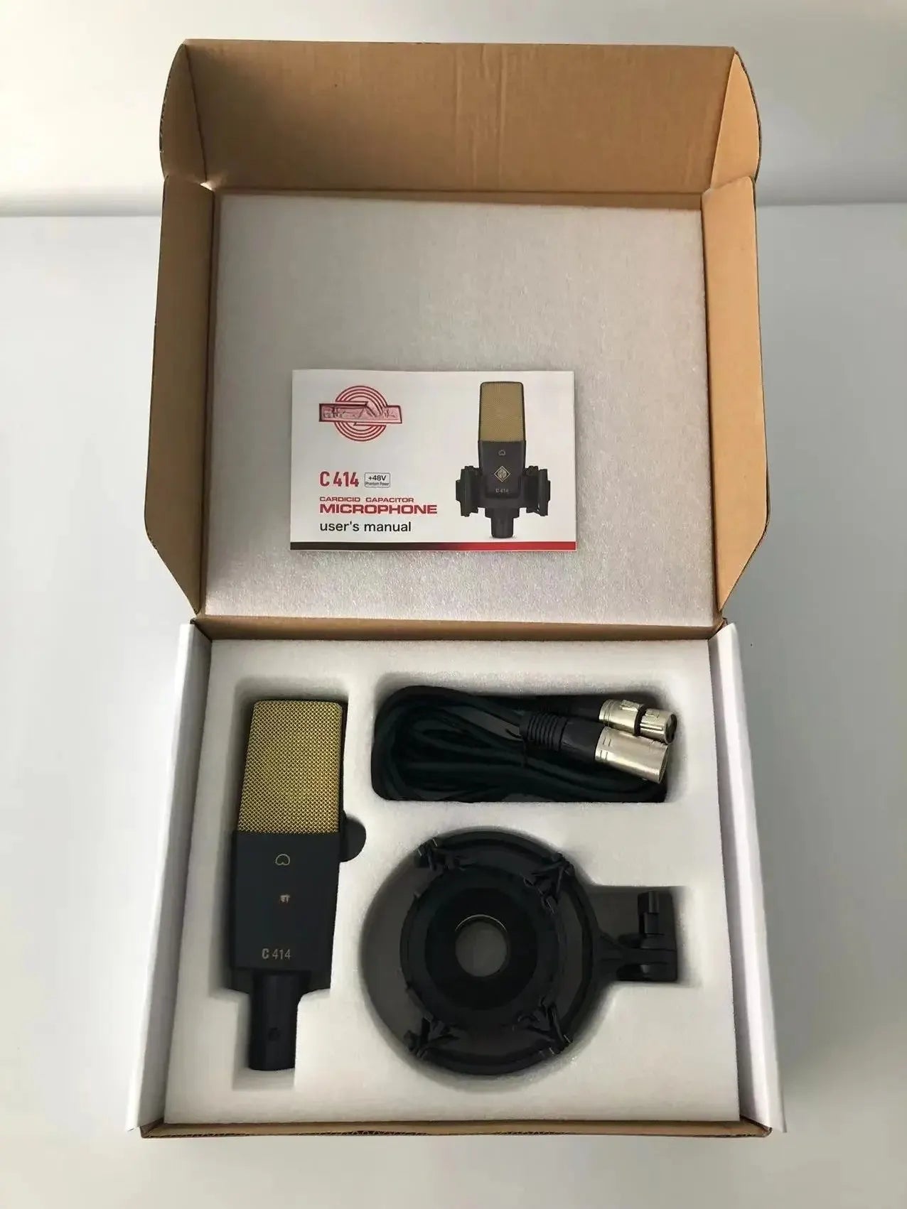C-414 Large Diaphragm Recording Microphone 40Hz-16KHz Frequency Professional Condenser Microphone Direct Broadcast Game Karaoke